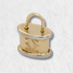 Dije (12 x 16 mm) Mosqueton Candado Figuras Disenador - Oro Amarillo 14 Kts
