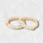 Huggies (13 mm) Caviar Perla/Turquesa/Coral - Oro Amarillo 18Kts - Image 2