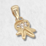 Dije (6 x 8 mm) Nino c/ Diamantes - Oro Amarillo 18Kts