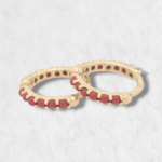 Huggies (13 mm) Caviar Perla/Turquesa/Coral - Oro Amarillo 18Kts - Image 4