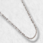Cadena (45 cm) Entorchada Diamantada (2 mm) - Oro Blanco 18Kts