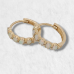 Huggies (12 mm) Opalos (2.6 mm) - Oro Amarillo 14Kts