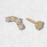 Unitario (2 x 9 mm) Cartilago Crawler Opalos (2 mm) - Oro Amarillo 14Kts