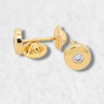 Zarcillos (5.5 mm) Disco c/ Zircon (Screwback/Abridores) - Oro Amarillo 18Kts