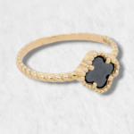 Anillo c/ Trebol Onix Pequeno - Oro Amarillo 14Kts