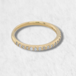 Anillo Cintillo c/ Diamantes - Oro Amarillo 14Kts