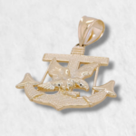 Dije (19 x 23 mm) Ancla, Cruz & Aguila - Oro Amarillo 14Kts
