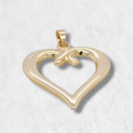 Dije (20 x 20 mm) Silueta Corazon Puff - Oro Amarillo 14Kts