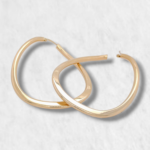 Argollas (40 x 50 mm) Twist Tubo Light - Oro Amarillo 14Kts