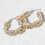 Argollas (27 mm) Mariner Puff - Oro Amarillo 14Kts