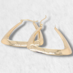 Argollas (30 x 30 mm) Trapecio Piramide - Oro Amarillo 14Kts
