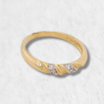 Anillo Media Cana Twist c/ Lineas de Zircones - Oro Amarillo 14Kts