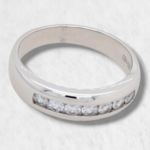 Anillo Matrimonio c/ Zircones - Oro Blanco 14Kts