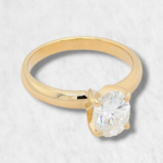 Anillo Compromiso Moissanite Oval - Oro Amarillo 14Kts