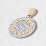 Dije Medallon c/ Zircones Pave - Oro Amarillo 14Kts