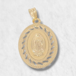Medalla Ovalada (21 x 30 mm) Guadalupe Calada - Oro Amarillo 18Kts