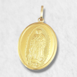 Medalla (15 x 21 mm) Ovalada Virgen de Guadalupe  - Oro Amarillo 18Kts