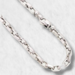 Cadena (50 cm) Tejido Santos (4 x 6 mm) - Oro Blanco 18Kts