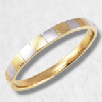 Pulsera c/ Cuadros - Oro Dos Tonos 18Kts