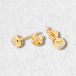 Zarcillos Punto Di Luce Diamante Biselado (4.8 mm) - Oro Amarillo 18Kts
