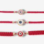 Brazalete Ajustable Hilo Chino c/ Ojo Turco - Oro Amarillo 14Kts
