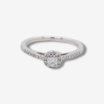 Anillo c/ Diamante central & Halo (0.20 Ct) - Oro Blanco 14Kts  - Image 5