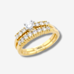 Set Anillo Compromiso & Matrimonio c/ Diamantes - Oro Amarillo 18Kts