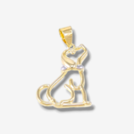 Dije (16 x 22 mm) Silueta Perro - Oro Amarillo 14Kts