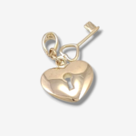 Dije (12 mm) corazón c/llave (11 x 4 mm) - Oro Amarillo 14Kts