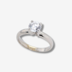 Anillo de Compromiso c/ Zircon Central - Oro Blanco 14Kts