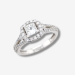 Anillo Compromiso Portuguese c/ Doble Aro - Oro Blanco 14Kts