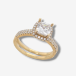 Set de 2 Anillos Cushion 65 Diamantes (0.39 Ct) - Oro Amarillo 18 Kts