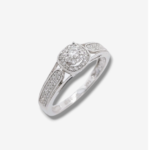 Anillo de Compromiso c/ Diamantes (0.27Cts) - Oro Blanco 14Kts