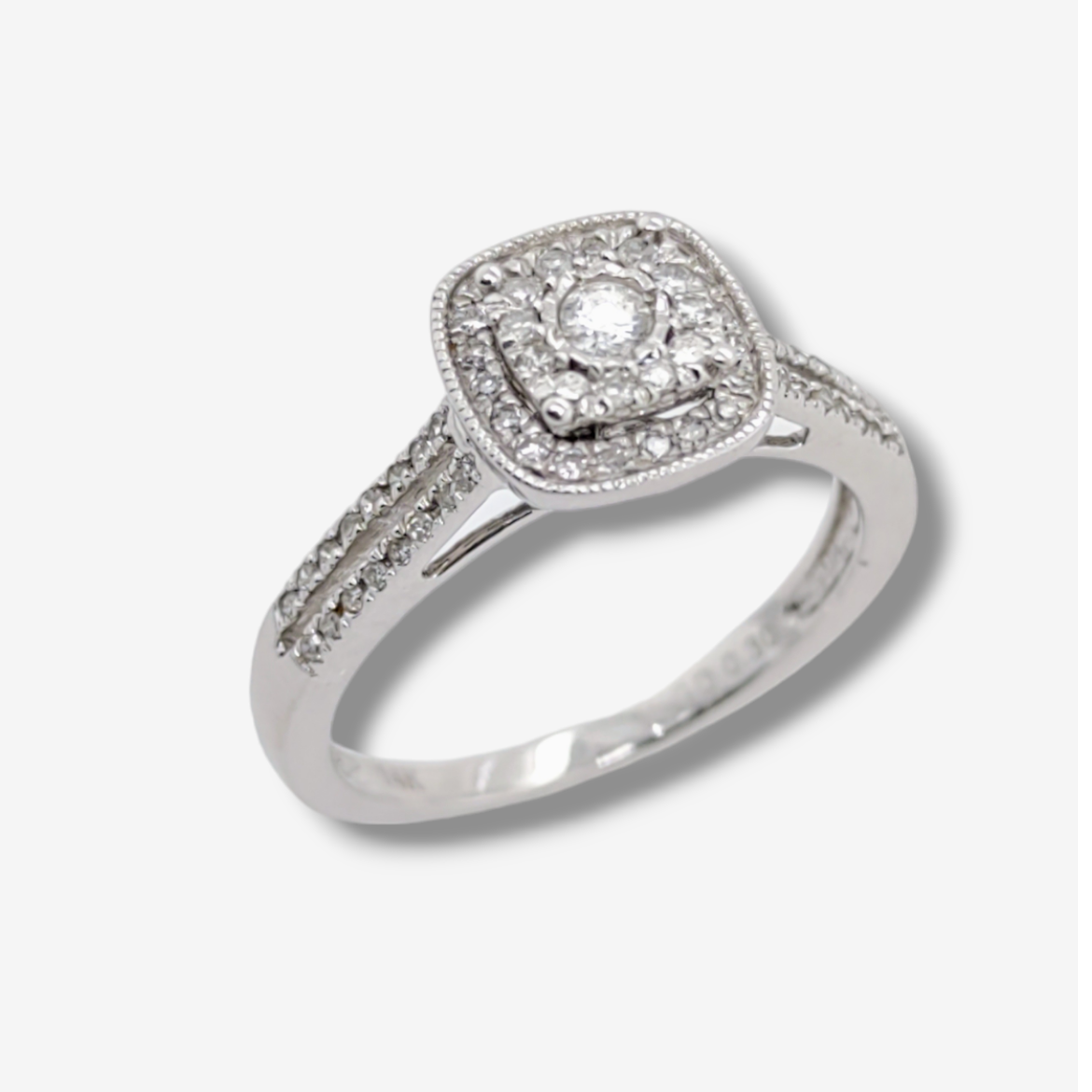 Photoroom-20240408_163015.png Anillo de Compromiso Estilo Cushion c/ Diamantes - Oro Blanco 14Kts - Image 1