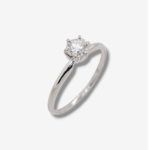 Anillo de Compromiso c/ Zircon Central - Oro Blanco 14Kts