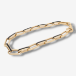 Brazalete (19 cm) Paperclip c/ Esmalte - Oro Amarillo 14Kts