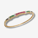 Pulsera con Zafiros Azules, Rubies, Esmeraldas y Diamantes - Oro Amarillo 18Kts