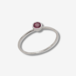 Anillo c/ Rubi Redondo Bisel - Oro Blanco 18Kts