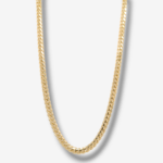 Cadena (55 cm) Maciza Tejido Cuban Link c/ Cierre Caja (4 mm) - Oro Amarillo 18Kts