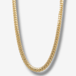 Cadena (65 cm) Macizo Tejido Cuban Link c/ Cierre Caja (4.5 mm) - Oro Amarillo 18Kts