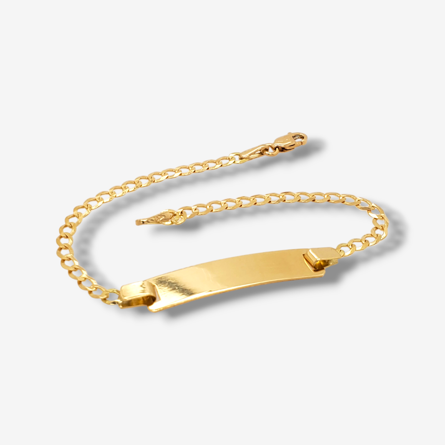 Photoroom-20240711_181858.png Brazalete (15.5 cm) Esclava Placa ID Tejido US Link Macizo - Oro Amarillo 18Kts - Image 1