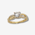 Anillo de Compromiso Aro Infinito c/ Diamantes - Oro Amarillo 18Kts - Image 3