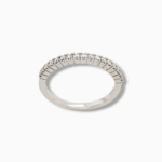 Anillo Cintillo Churumbela c/ Diamantes Pave (0.18 Ct) - Oro Blanco 18Kts