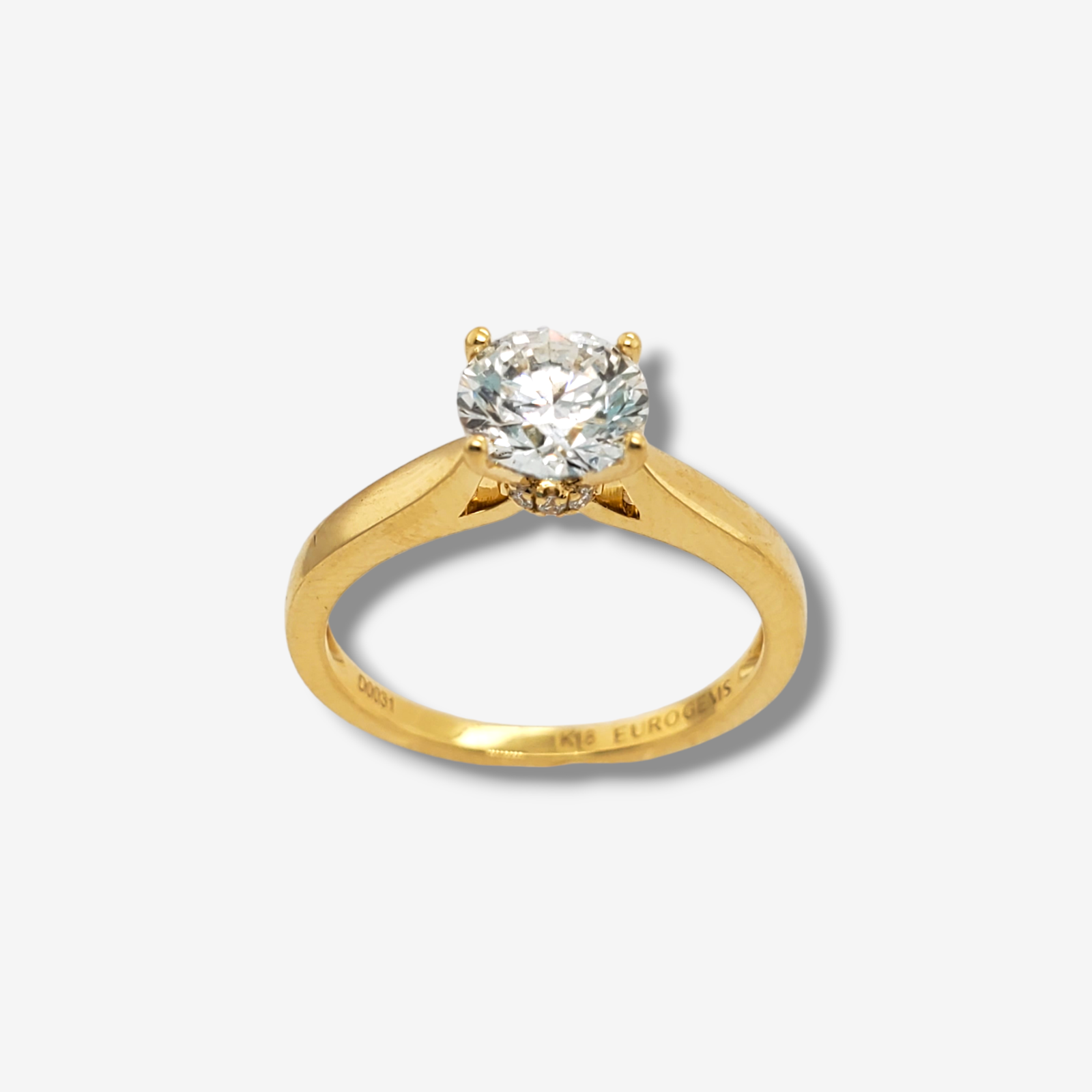 Photoroom-20240801_183742.png Anillo Compromiso Diamante LG (1 Ct) c/ Aro Catedral - Oro Amarillo 18Kts - Image 1