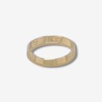 Anillo Aro Macizo c/ Circulos Estampados Raya Central (3.7mm) - Oro Amarillo 18Kts