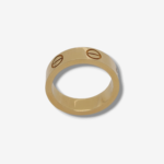 Anillo (5.6 mm) Macizo Plano c/ Circulos Estampados  - Oro Amarillo 18Kts