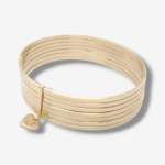 Semanario (7 Pulseras) Tubo Rectangular Unidas c/ Corazon - Oro Amarillo 14Kts