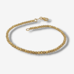 Brazalete (18 cm) c/ Esferas Diamantadas (2.5 mm) - Oro Amarillo 18Kts