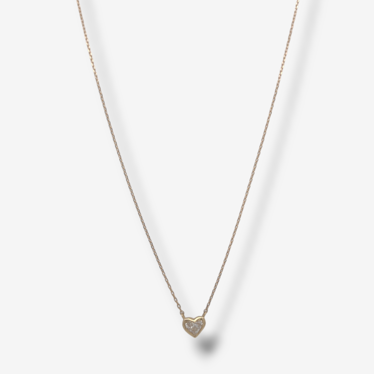 Photoroom-20240828_133313.png Cadena (44 cm) Ajustable c/ Corazon Diamante (0.23Ct) - Oro Amarillo 18Kts - Image 1