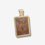 Dije (12.8 x 18.4 mm) Placa Rectangular c/ San Miguel Arcangel - Oro Amarillo 14Kts